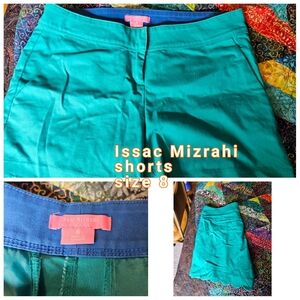 Isaac Mizrahi Teal Green Tailored Shorts